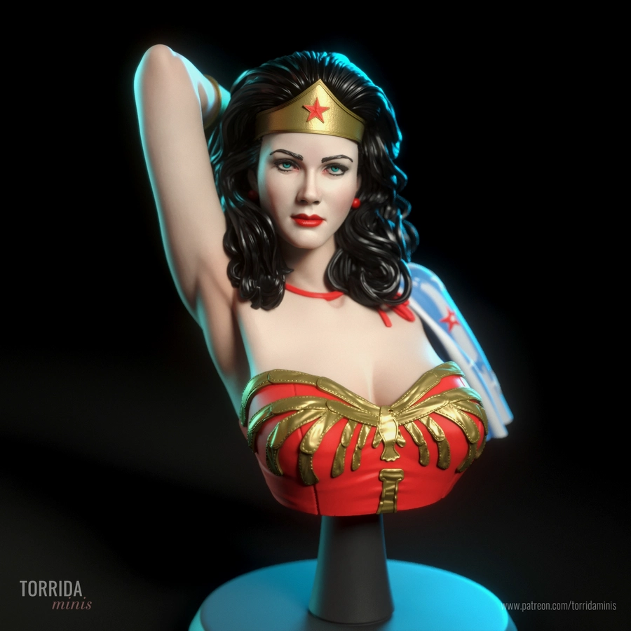 Wonder Woman Bust – DC Comics STL render Wonder Woman Bust – DC Comics 3D printable STL model