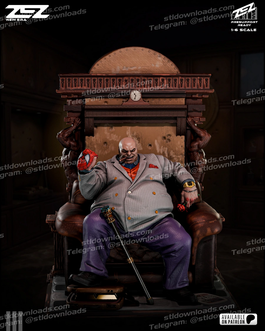 Kingpin Throne Boss – Marvel STL render Kingpin Throne Boss – Marvel 3D printable STL model