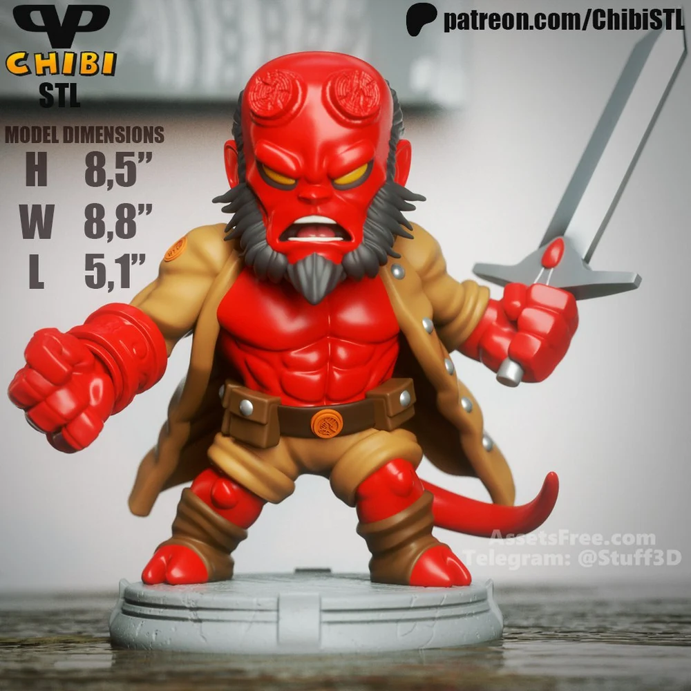Hellboy (Chibi) — Hellboy 3D printable STL model