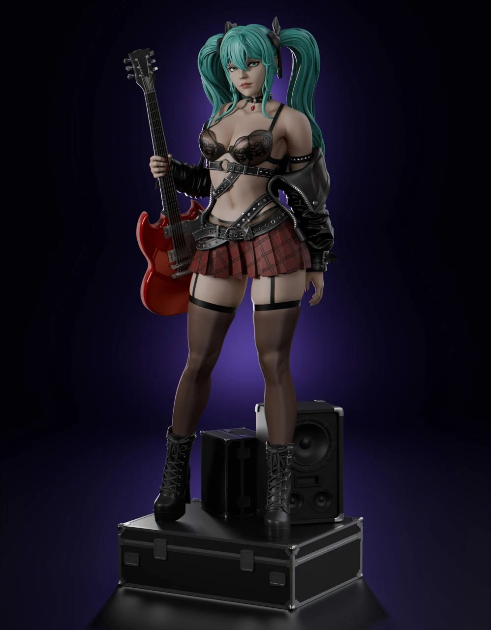Hatsune Miku (Rock Ver.) — Vocaloid 3D printable STL model