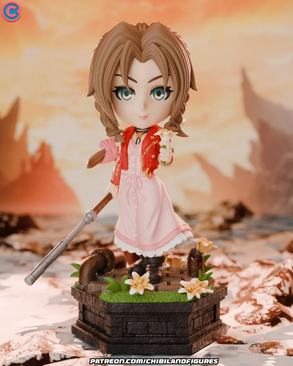 Aerith Chibi — Final Fantasy 3D printable STL model