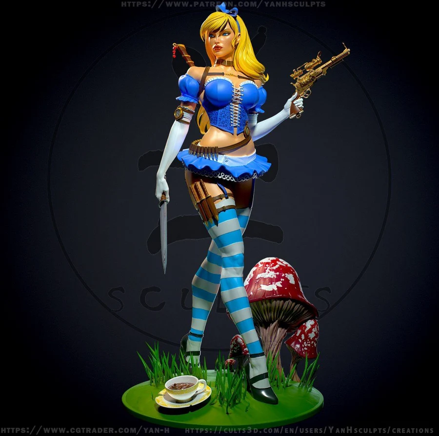 Alice in Wonderland – Alice in Wonderland 3D printable STL model