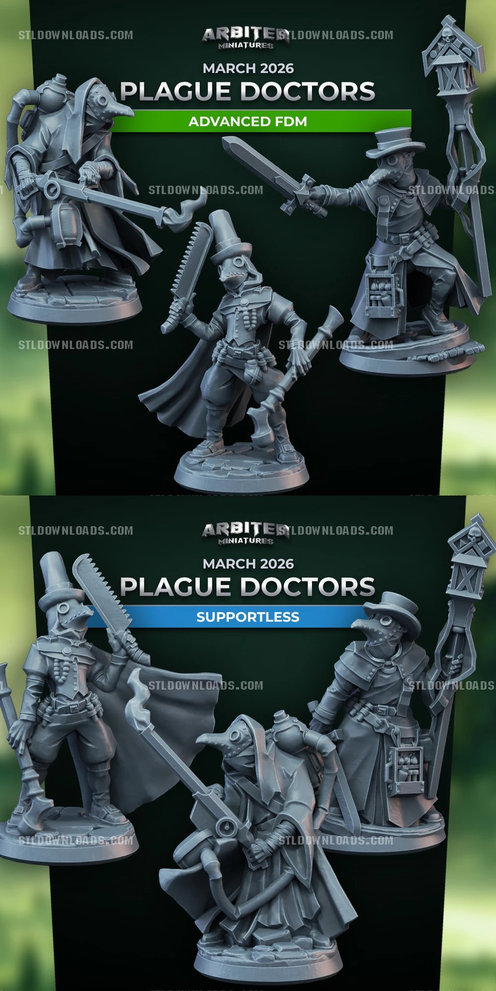 Arbiter Miniatures - Plague Doctors March 2026 — Fantasy 3D printable STL model