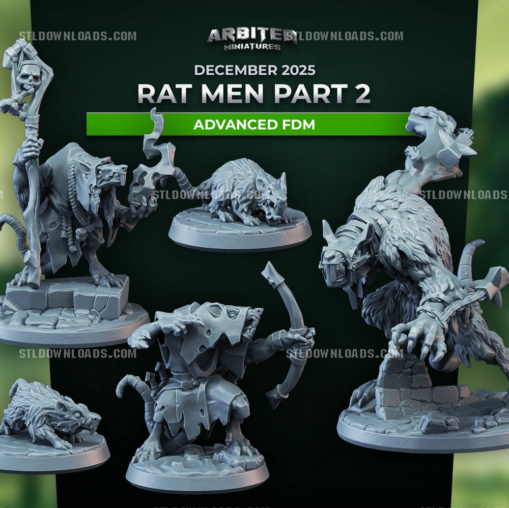 Arbiter Miniatures - Rat Men Part 2 December 2025 — Fantasy / Warhammer Alt 3D printable STL model