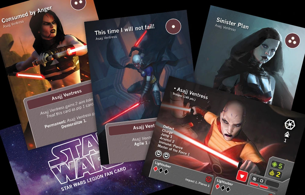 Asajj Ventress Fan Cards — Star Wars 3D printable STL model