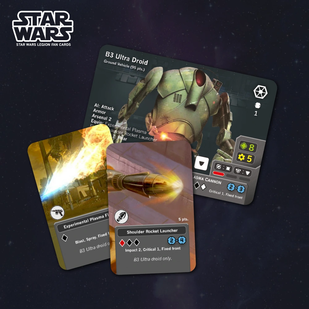 B3 Ultra Fan Cards — Star Wars 3D printable STL model