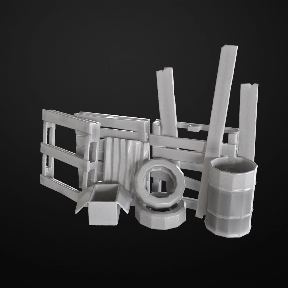 Barricadas Ruins 2 STL render Barricadas Ruins 2 3D printable STL model