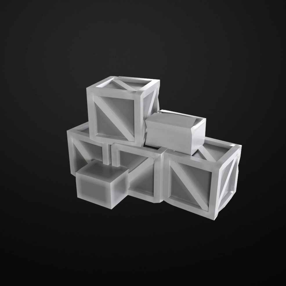 Barricade Boxes STL render Barricade Boxes 3D printable STL model