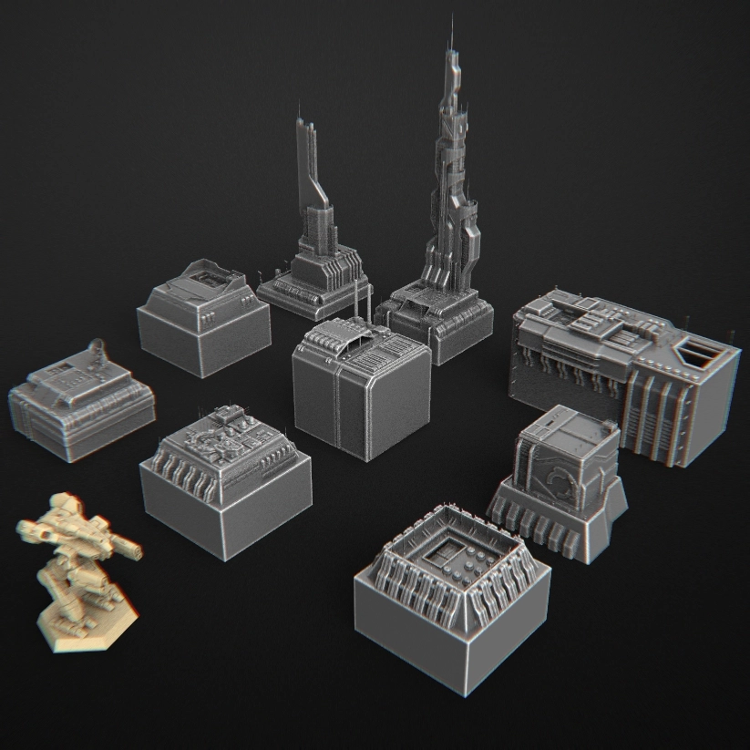 Battletech Buildings 6 — BattleTech STL render Battletech Buildings 6 — BattleTech 3D printable STL model