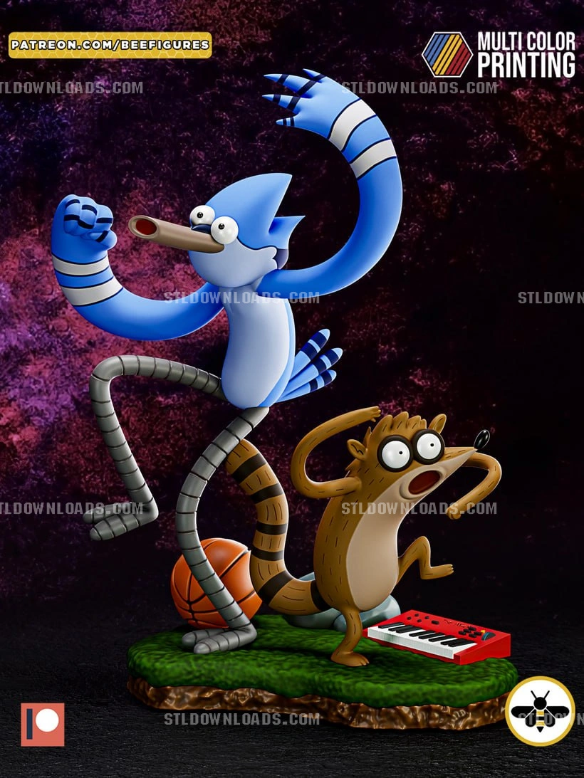Bee Mordecai & Rigby — Regular Show Crossover 3D printable STL model