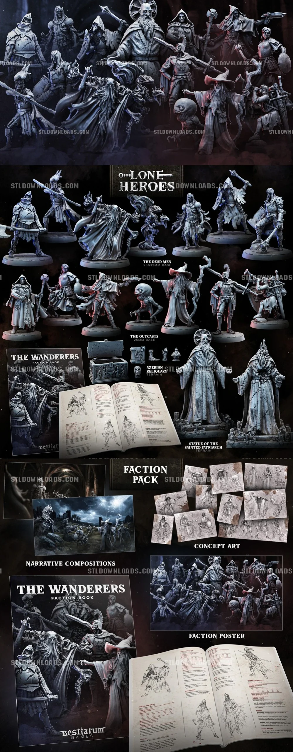 Bestiarum Miniatures - The Wanderers May 2026 — Dark Fantasy 3D printable STL model