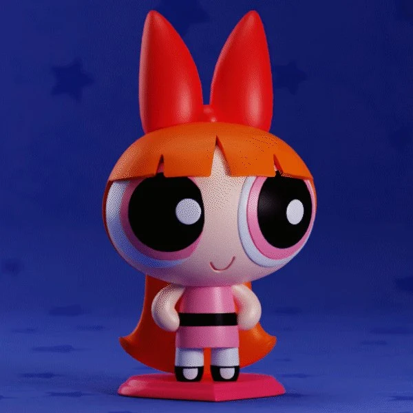 Blossom Statue Keychain — Powerpuff Girls 3D printable STL model