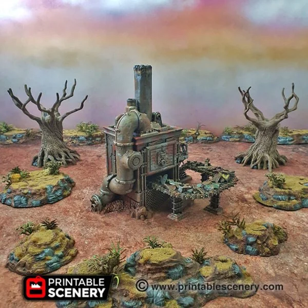Wasteworld Recycling Tower — Sci-Fi / Post-Apocalypse STL render Wasteworld Recycling Tower — Sci-Fi / Post-Apocalypse 3D printable STL model