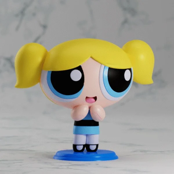 Bubbles Statue Keychain — Powerpuff Girls 3D printable STL model