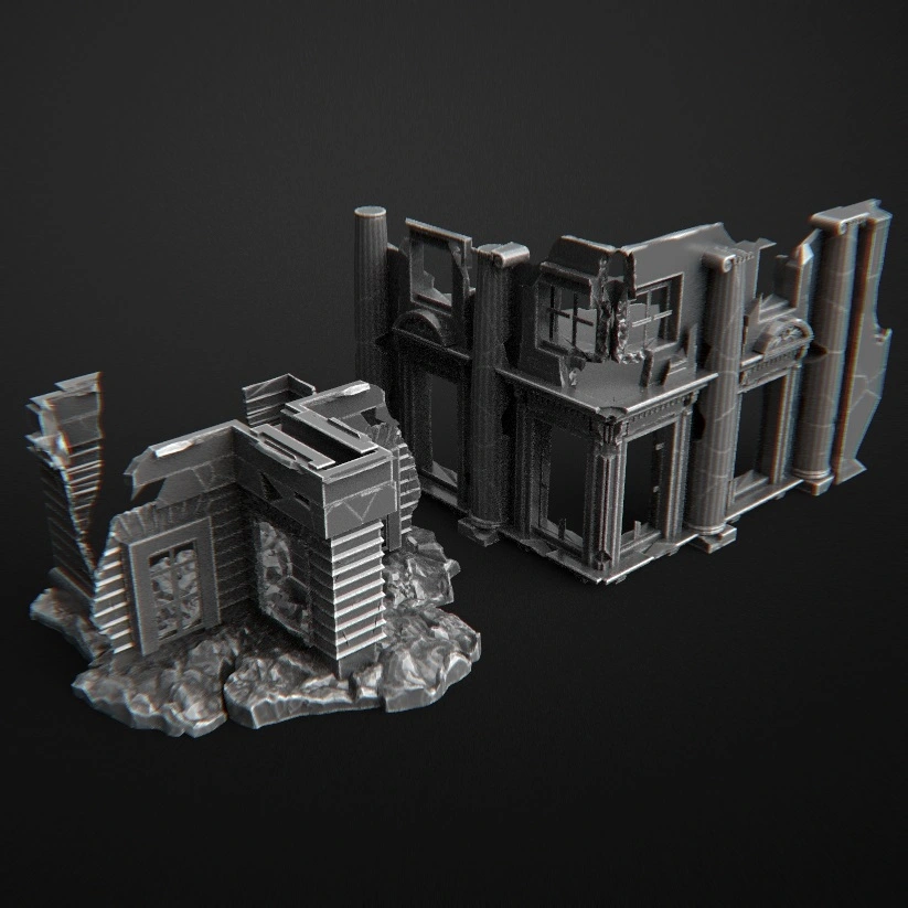 Buildings in Ruin 1 3D printable STL model