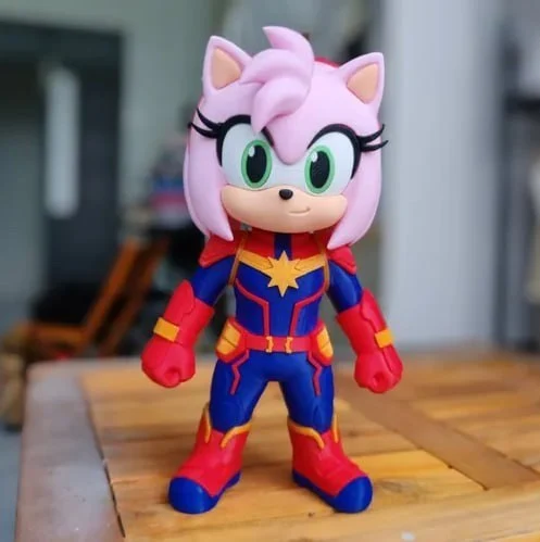 Captain Amy (Amy Rose x Captain Marvel) — Sonic the Hedgehog / Marvel 3D printable STL model