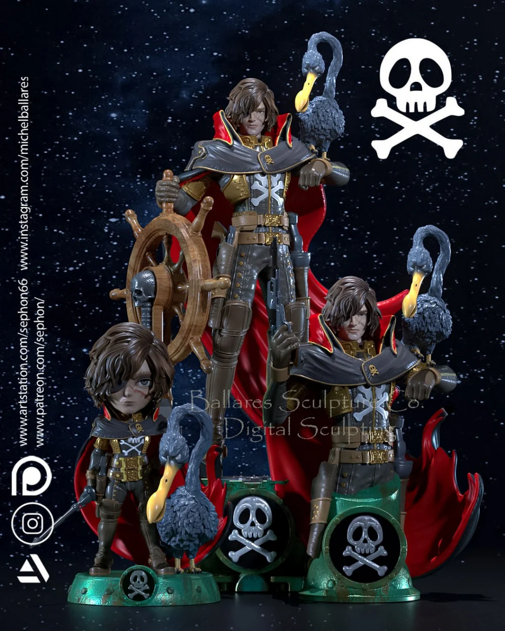 Captain Harlock — Space Pirate Captain Harlock 3D printable STL model