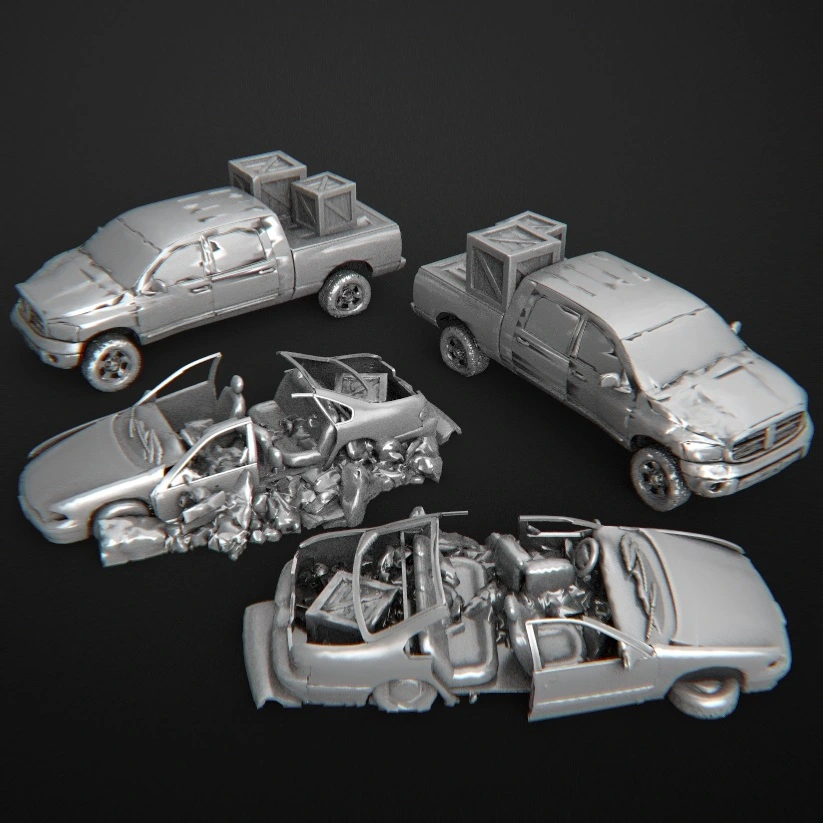 Car Ruins 03 STL render Car Ruins 03 3D printable STL model