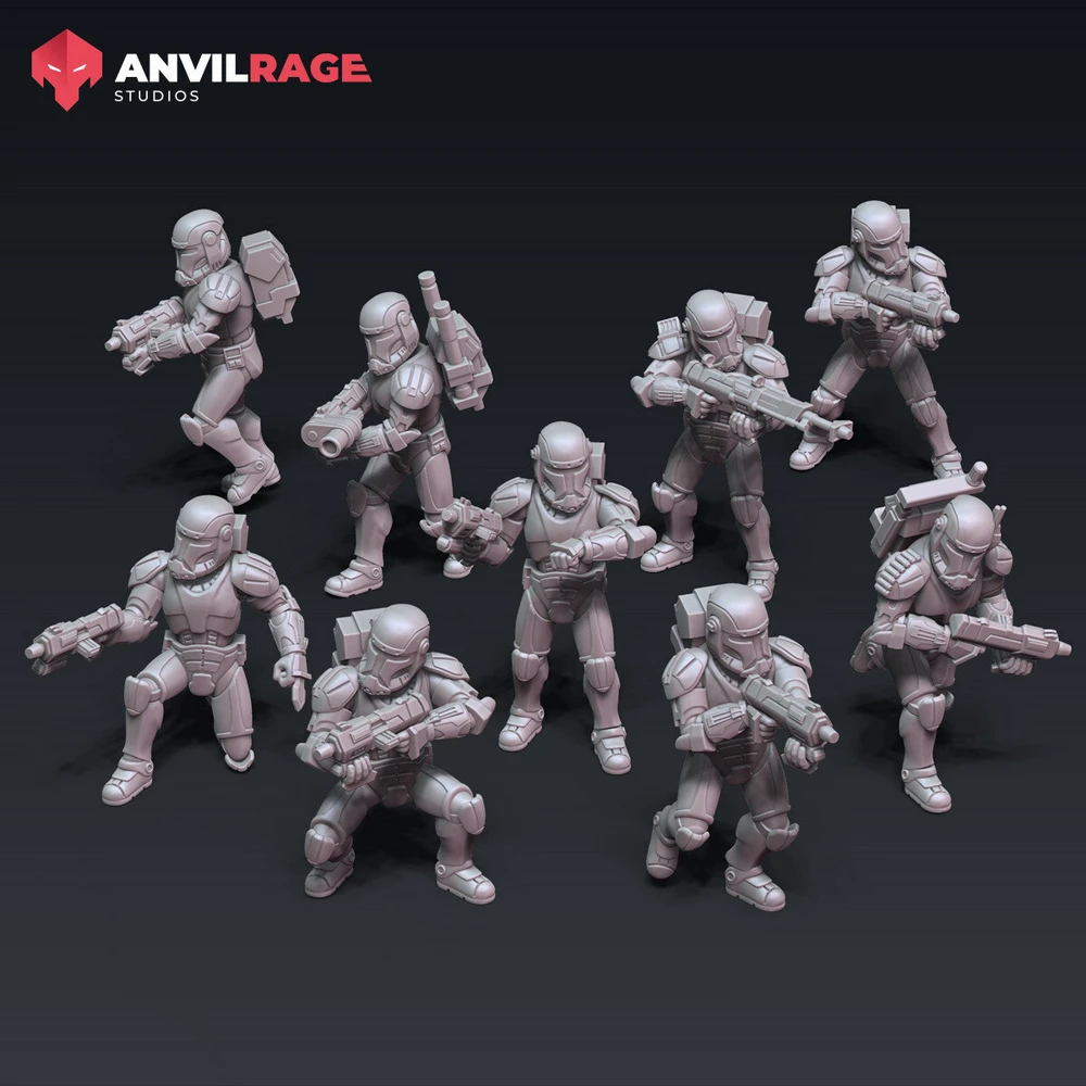 Clone Trooper Commandos — Star Wars STL render Clone Trooper Commandos — Star Wars 3D printable STL model