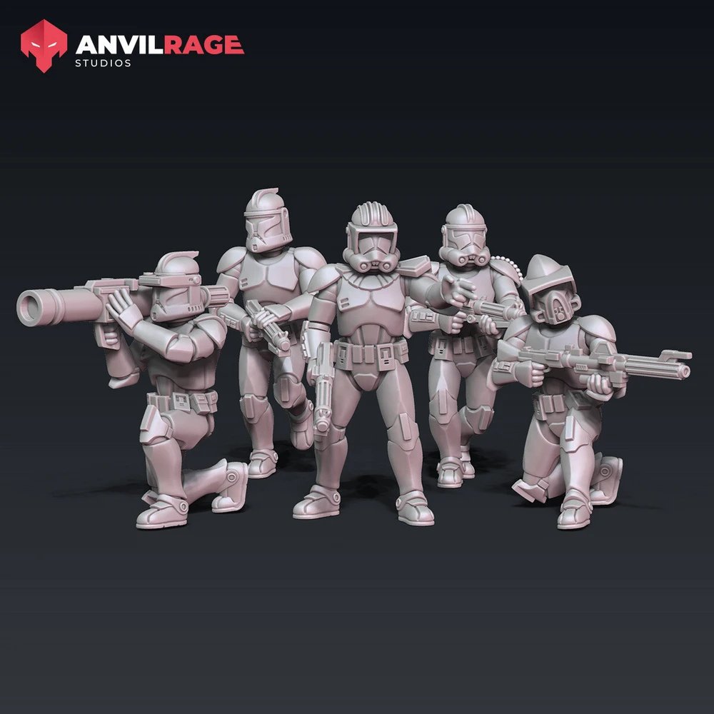 Clone Trooper Squad Phase 1 & 2 — Star Wars 3D printable STL model