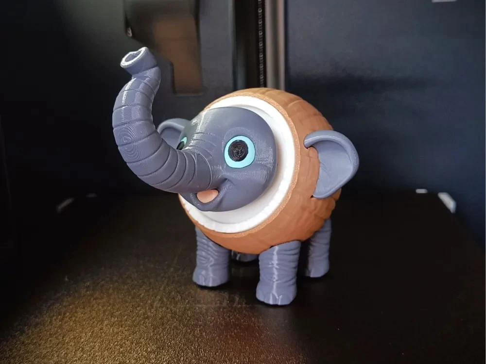 Elefanto Articulated Toy STL render Elefanto Articulated Toy 3D printable STL model