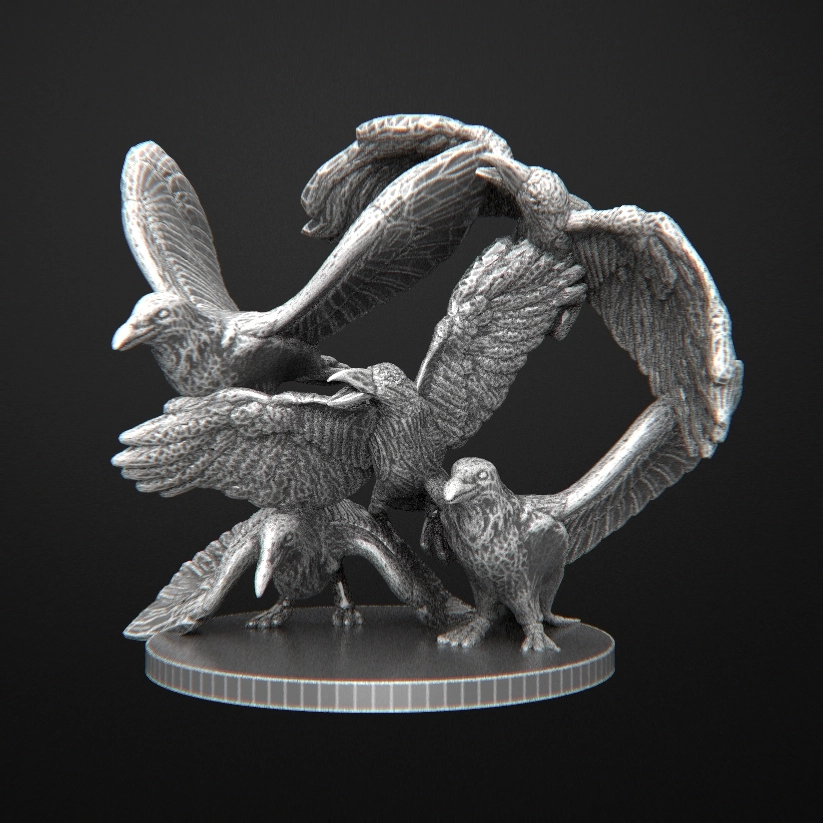 Crows STL render Crows 3D printable STL model