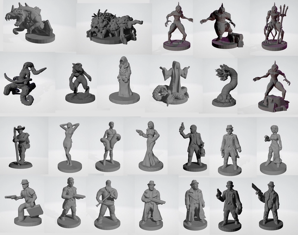 Cthulhu Set — Cthulhu Mythos STL render Cthulhu Set — Cthulhu Mythos 3D printable STL model