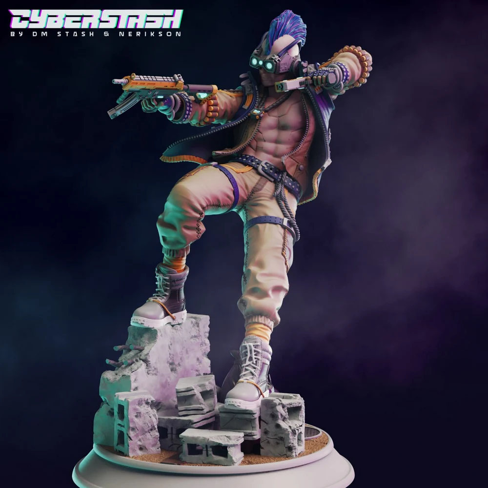 Cyberpunk Gang Lieutenant Clarence Blink Jones — Cyberpunk Setting 3D printable STL model