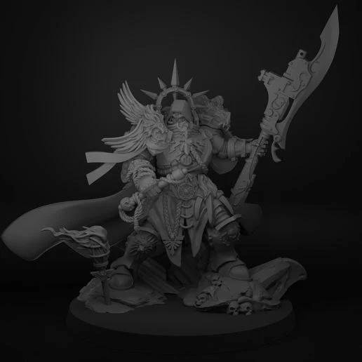 Golden Janitor Super Prime Gold General King Captain — Warhammer 40K (Adeptus Custodes Meme) 3D printable STL model