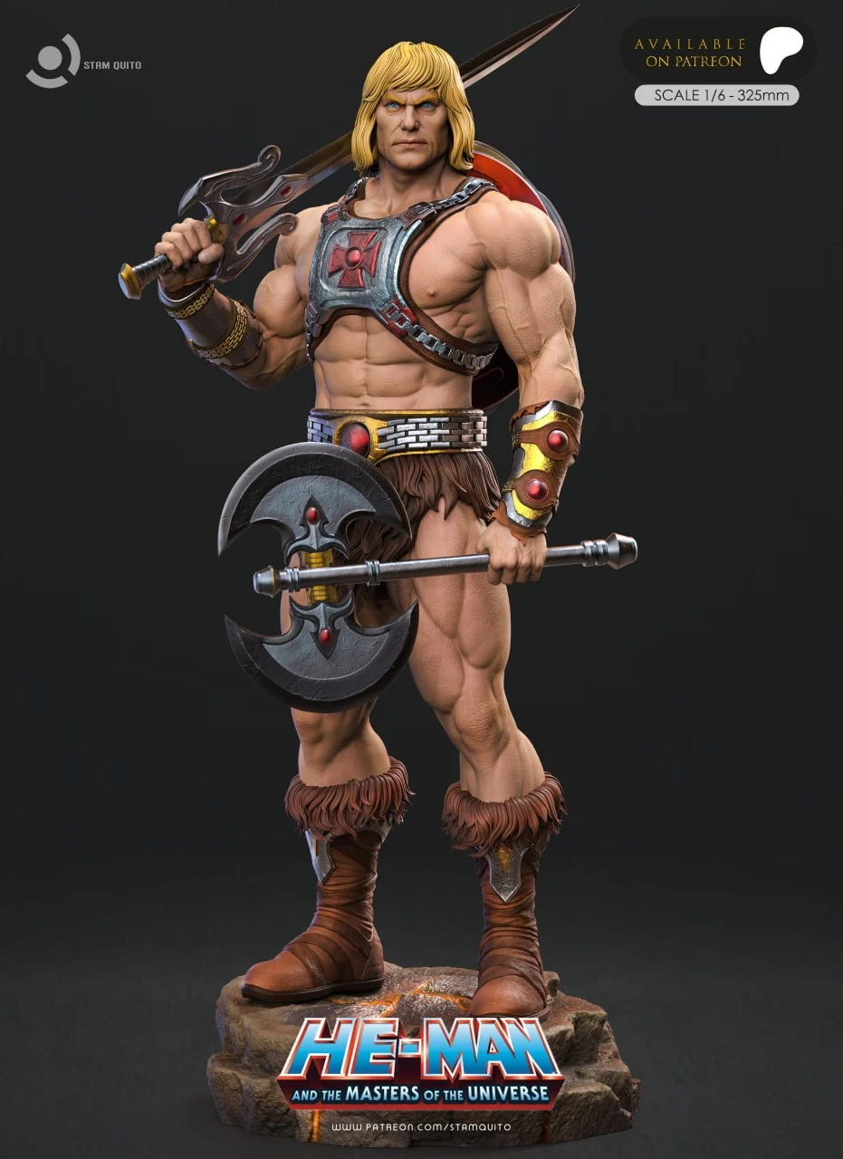 He-Man — Masters of the Universe STL render He-Man — Masters of the Universe 3D printable STL model
