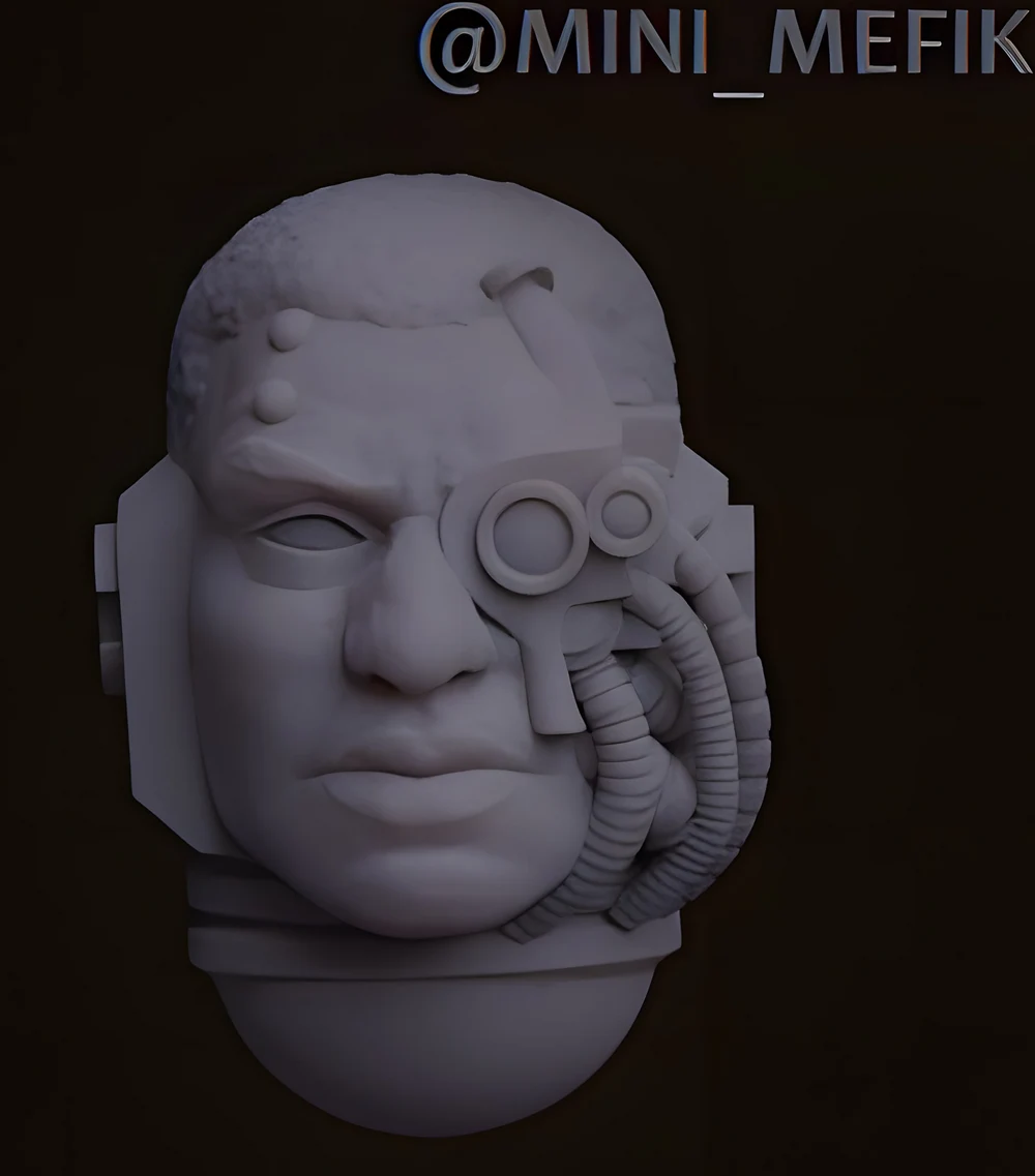 Head with Bionic Eye — Sci-Fi / Cyberpunk 3D printable STL model