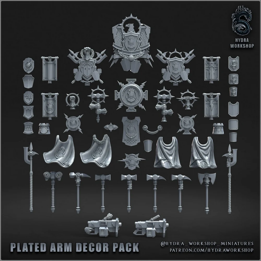 Armored Arm Kitbash Kit — Warhammer 40K / Sci-Fi Alt 3D printable STL model