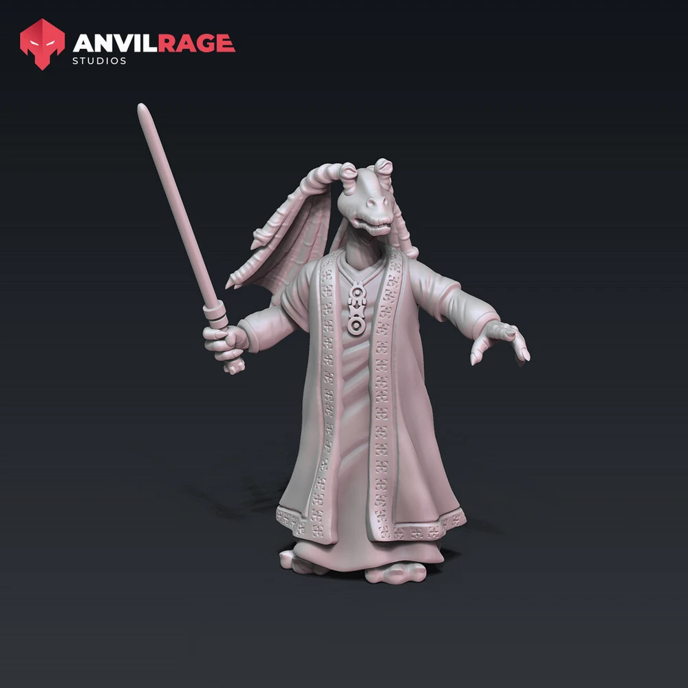 Jar Jar Binks — Star Wars STL render Jar Jar Binks — Star Wars 3D printable STL model