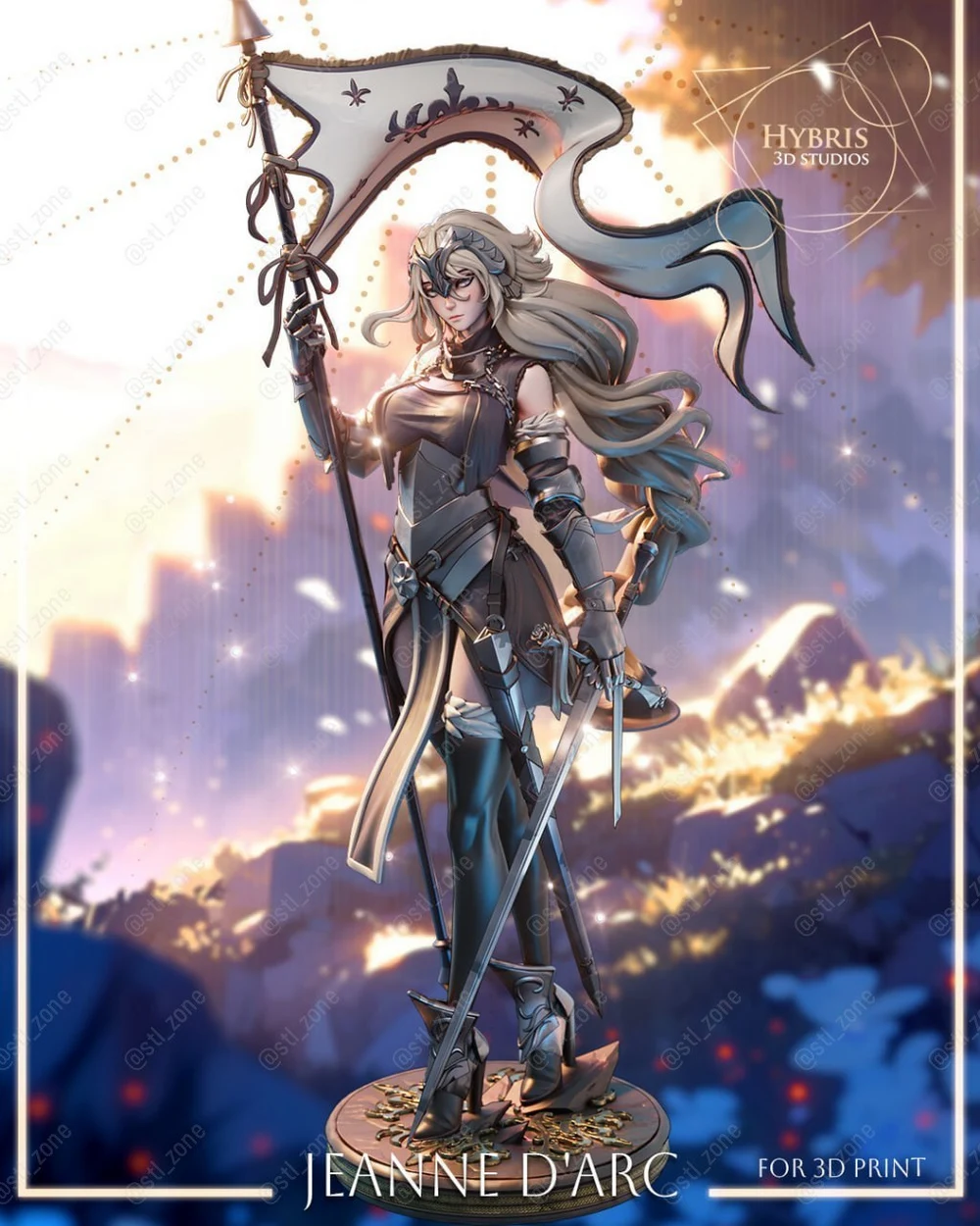 Jeanne d'Arc v3 — Fate/Grand Order / Historical Alt STL render Jeanne d'Arc v3 — Fate/Grand Order / Historical Alt 3D printable STL model
