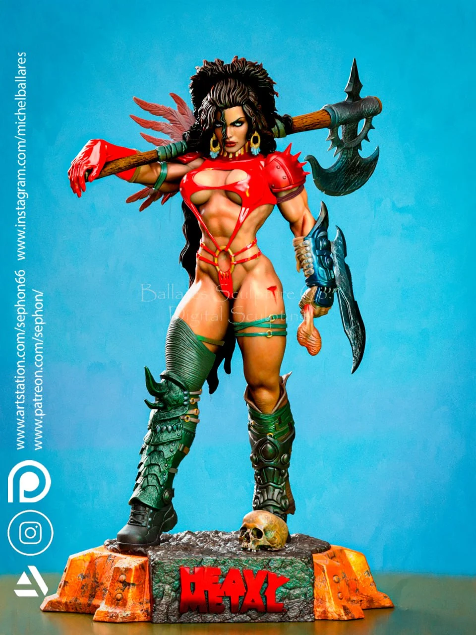 Julie Strain Heavy Metal — Heavy Metal 3D printable STL model