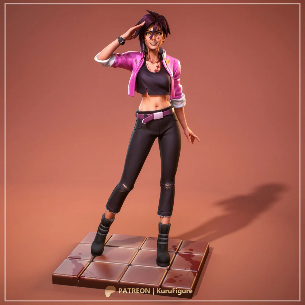 Dispatch Invisigal — Original Character / Sci-Fi STL render Dispatch Invisigal — Original Character / Sci-Fi 3D printable STL model