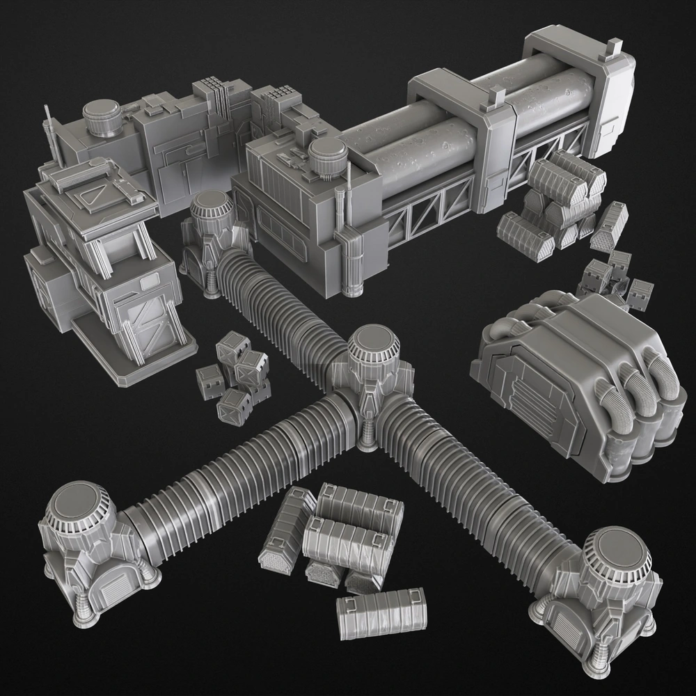 Laboratory Complex STL render Laboratory Complex 3D printable STL model