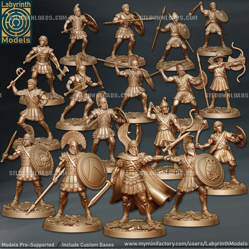 Olympian Warriors — Greek Fantasy Alt 3D printable STL model