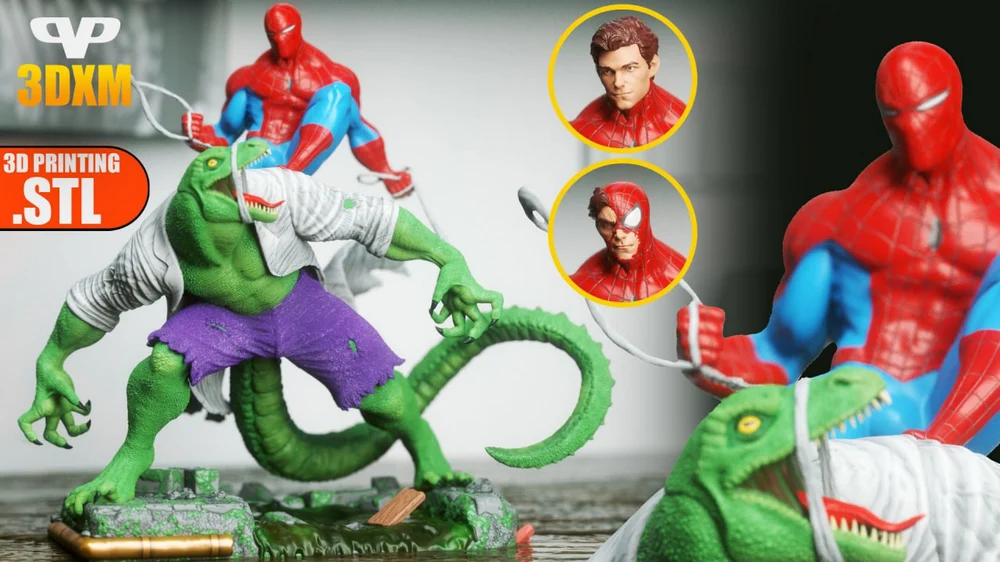 Lizard vs Spider-Man — Marvel / Spider-Man 3D printable STL model