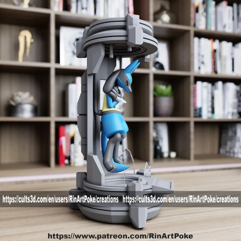 Lucario — Pokémon STL render Lucario — Pokémon 3D printable STL model