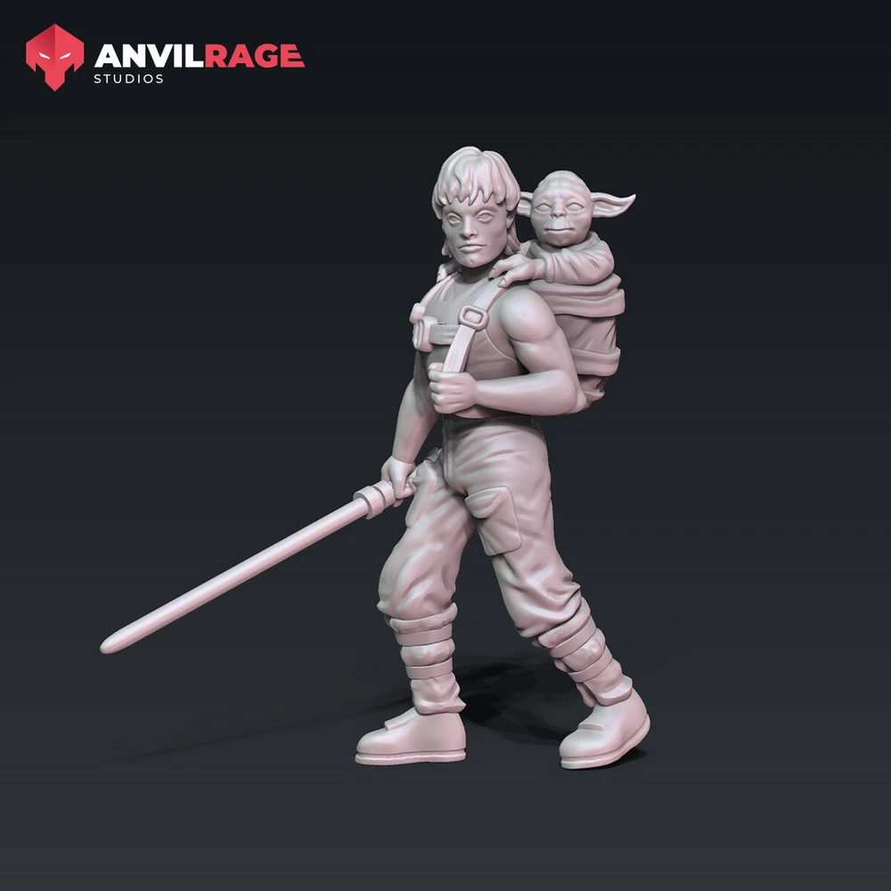 Luke Skywalker with Yoda — Star Wars 3D printable STL model