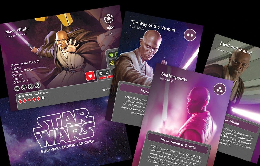 Mace Windu Fan Cards — Star Wars 3D printable STL model