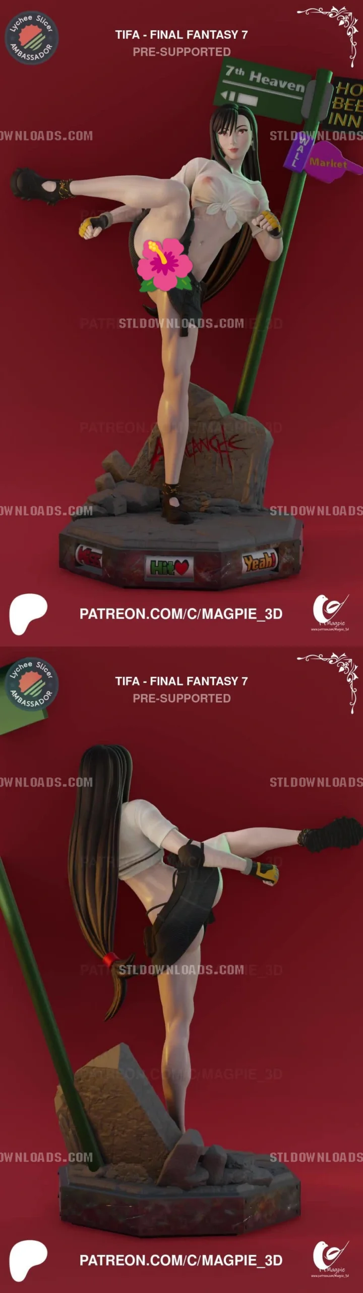 Tifa Lockhart — Final Fantasy VII 3D printable STL model
