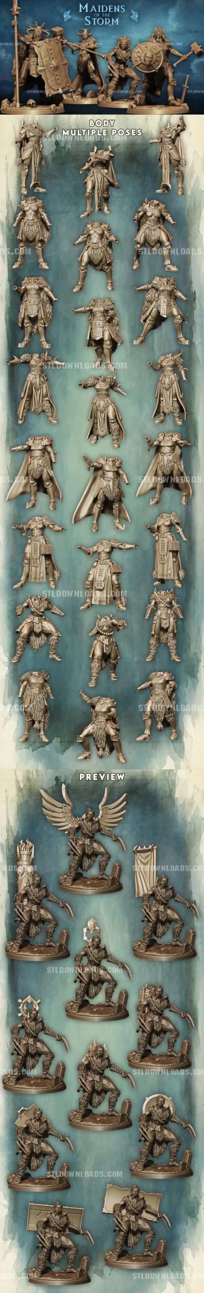 Maidens of the Storm — Fantasy 3D printable STL model