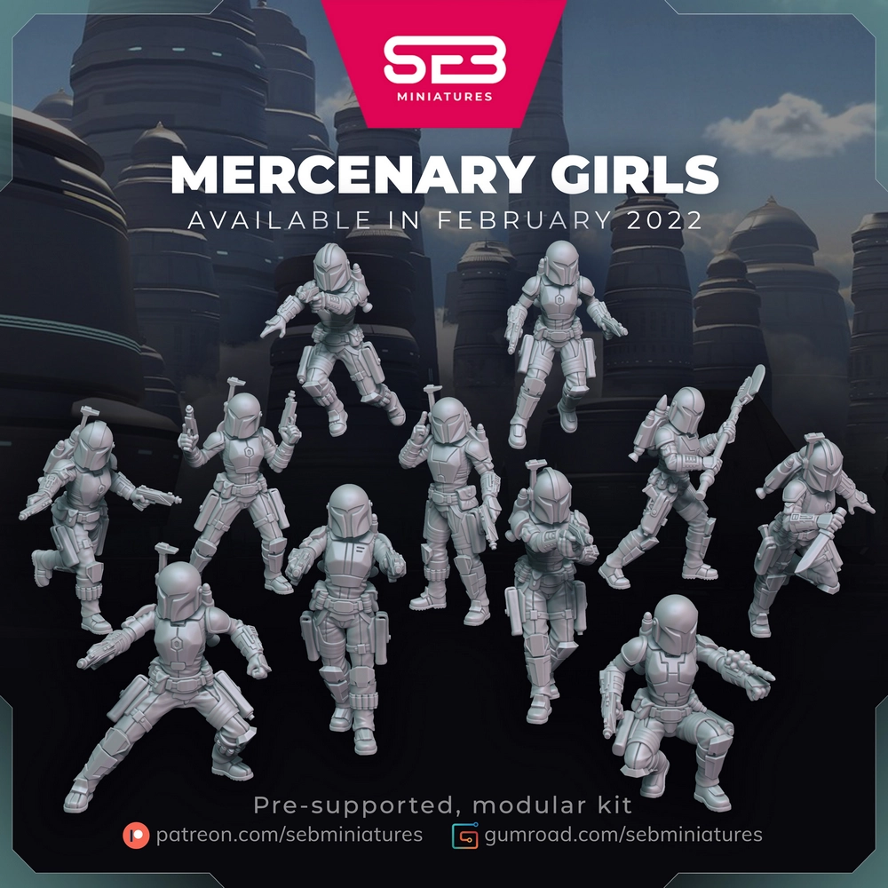 Mandaorian Squad Female — Star Wars 3D printable STL model