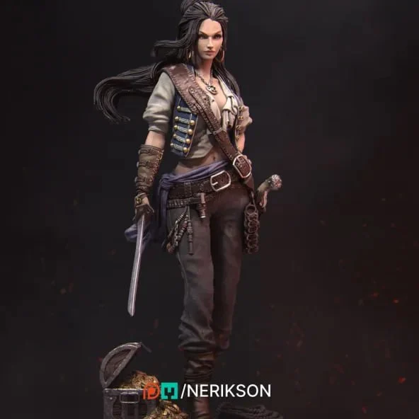Mariana the Pirate — Original Character / Fantasy 3D printable STL model
