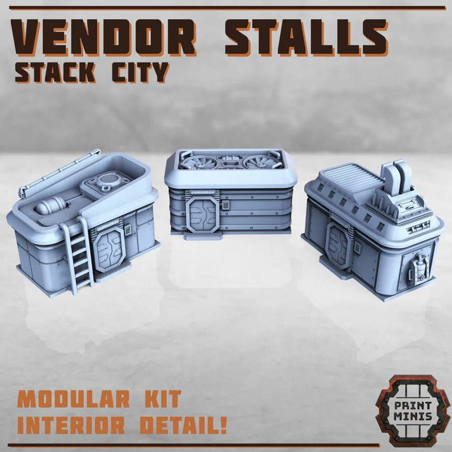 Market Vendor Stalls 3D printable STL model