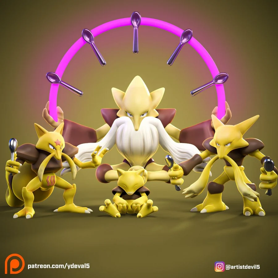 Mega Alakazam Alakazam Kadabra – Pokémon 3D printable STL model