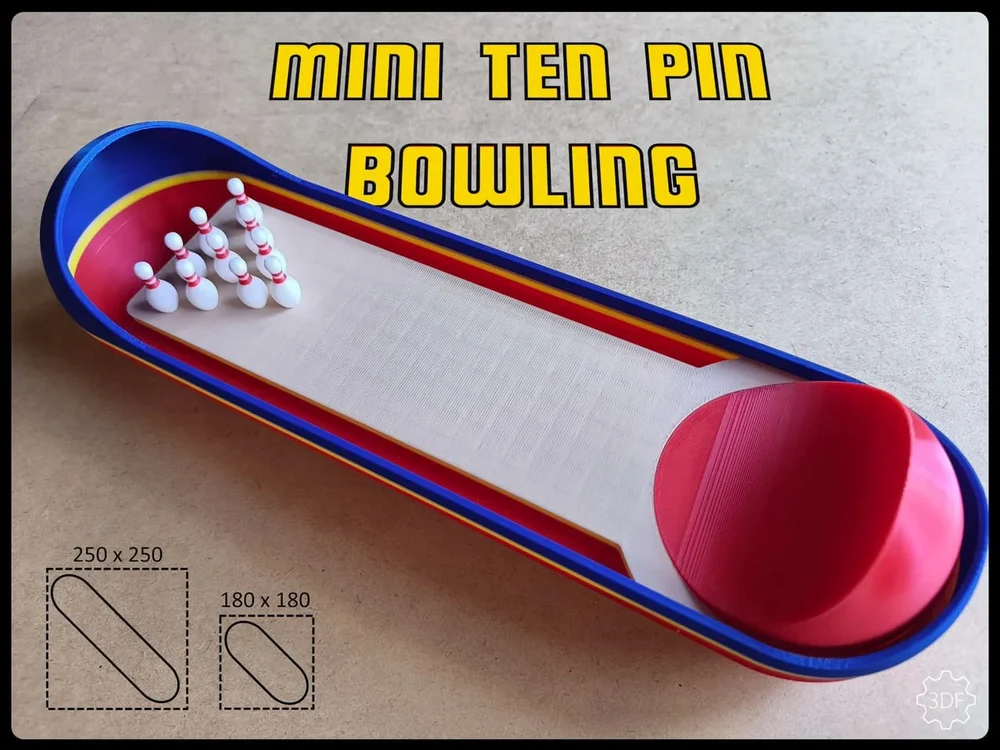 Mini Ten Pin Bowling Model STL render Mini Ten Pin Bowling Model 3D printable STL model