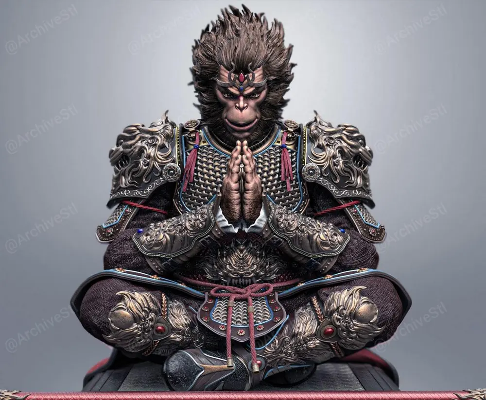 Monkey King (Sun Wukong) — Mythology STL render Monkey King (Sun Wukong) — Mythology 3D printable STL model